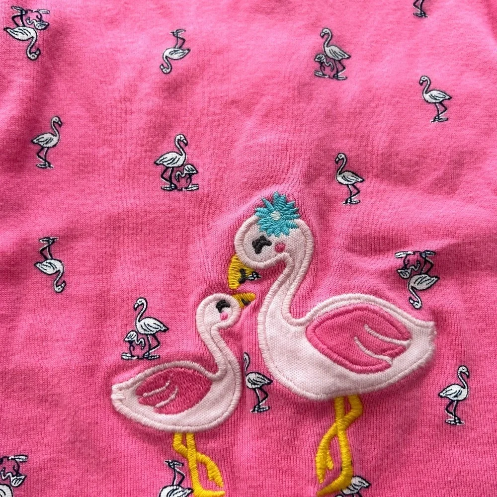 Carter’s One Piece Snap Pajama with Flamingos  Size NB